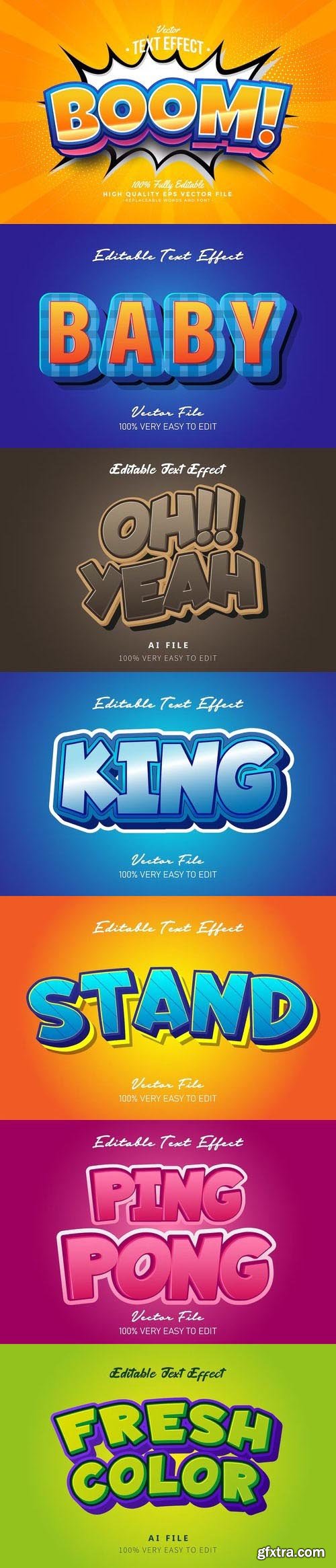 Vector 3d text editable, text effect font vol 158