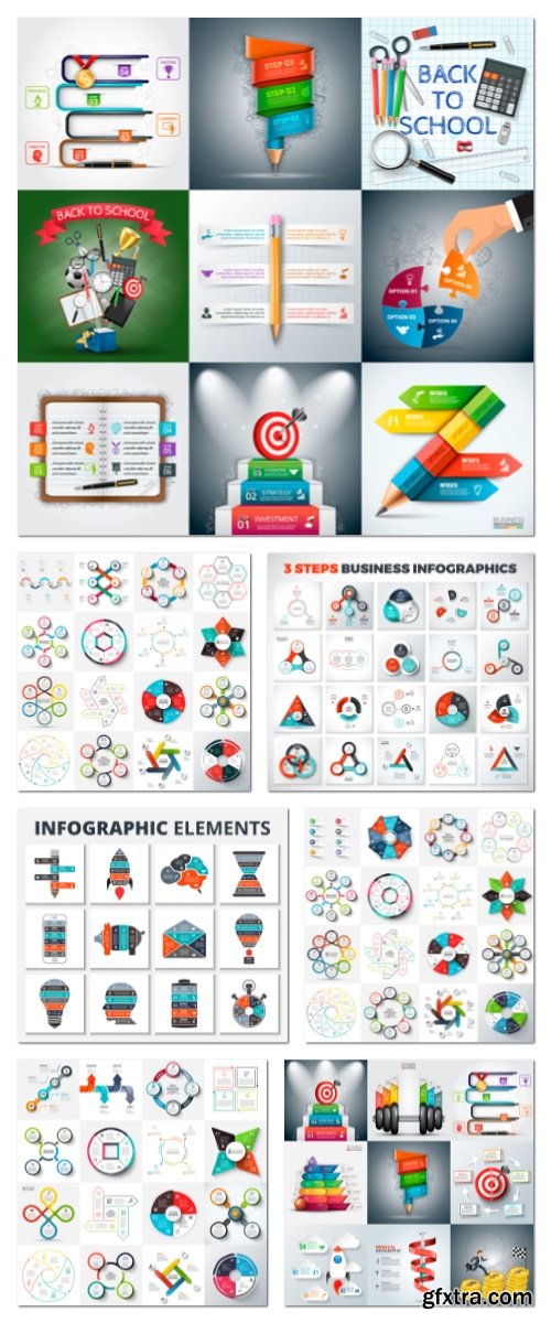 Vector set elements for infographic