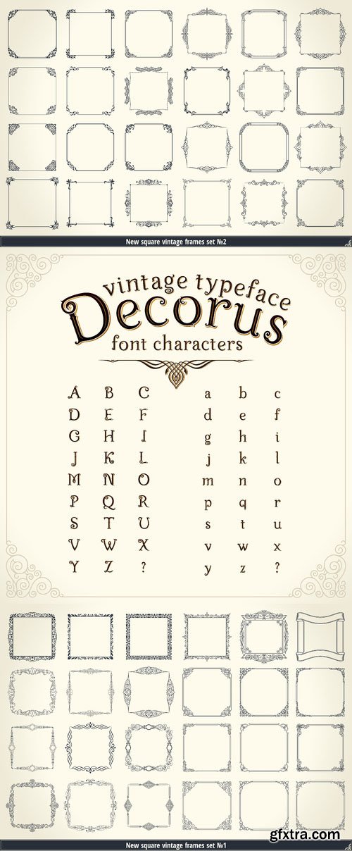 Vector vintage calligraphic frames, decorative font Vector vintage calligraphic frames, decorative font