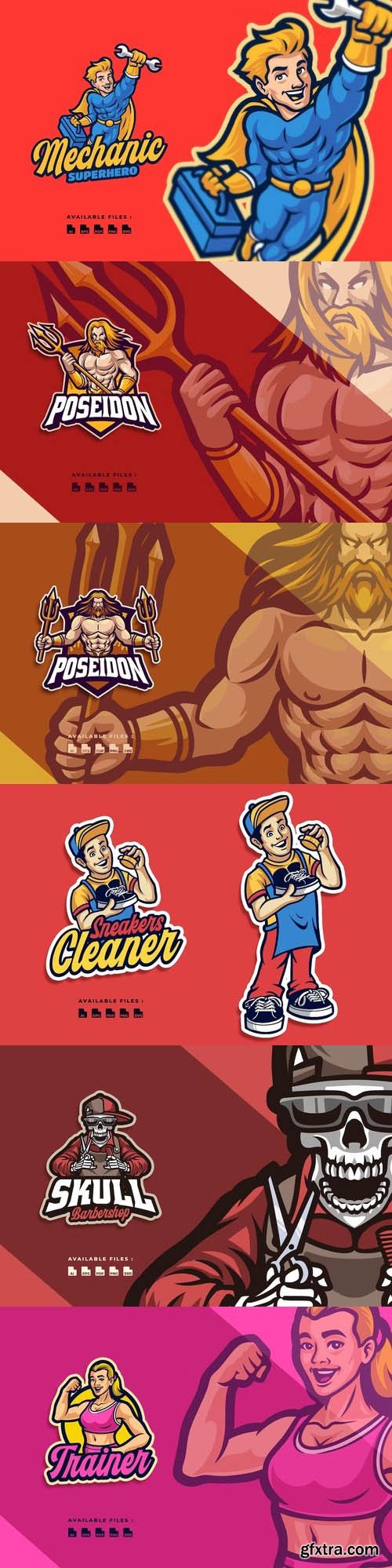 Mascot logo vector set vol 9 Mascot logo vector set vol 9