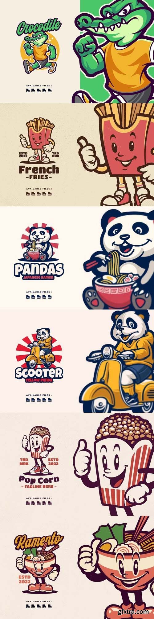 Mascot logo vector set vol 7 Mascot logo vector set vol 7