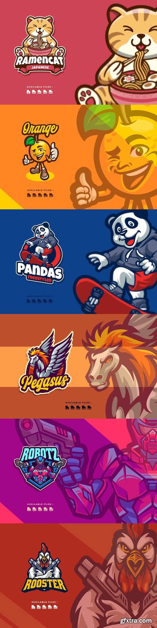 Mascot logo vector set vol 15 Mascot logo vector set vol 15