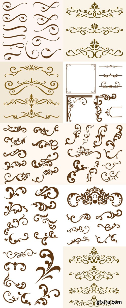 Dividers, frame, line, curls, scrolls, patterns, borders, floral, design elements, calligraphic, ornaments, decorative hand drawn vector set Dividers, frame, line, curls, scrolls, patterns, borders, floral, design elements, calligraphic, ornaments, decorative hand drawn vector set