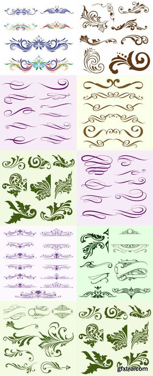 Ornaments, frame, dividers, scrolls, line, patterns, curls, borders, floral, design elements, calligraphic, decorative hand drawn vector set Ornaments, frame, dividers, scrolls, line, patterns, curls, borders, floral, design elements, calligraphic, decorative hand drawn vector set