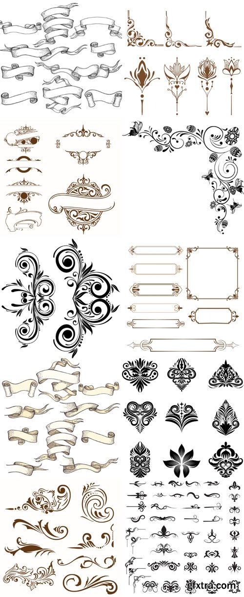 Decorative curls, frame, dividers, line, scrolls, patterns, borders, floral, design elements, calligraphic, ornaments, hand drawn vector set Decorative curls, frame, dividers, line, scrolls, patterns, borders, floral, design elements, calligraphic, ornaments, hand drawn vector set