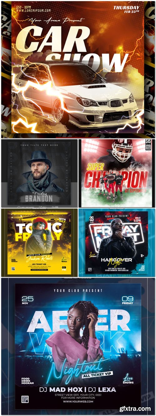 Flyer social media post, psd banner set vol 88 Flyer social media post, psd banner set vol 88