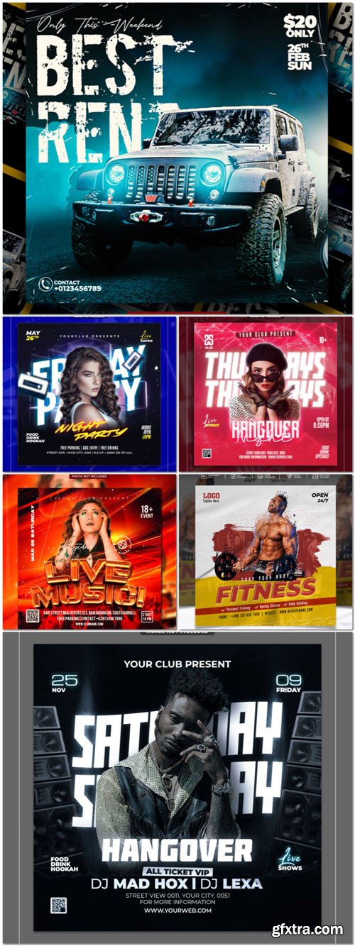 Flyer social media post, psd banner set vol 90 Flyer social media post, psd banner set vol 90