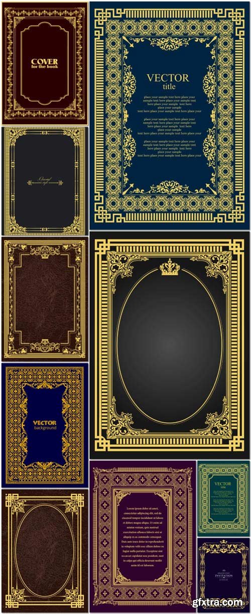 Vintage gold ornament can be used as invitation card book cover vector illustration