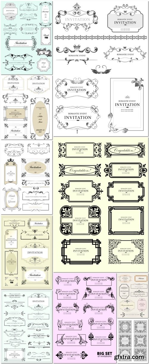 Frame of vintage ornate for invitation card