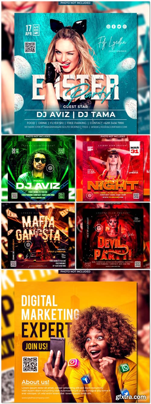 Flyer social media post, psd banner set vol 100