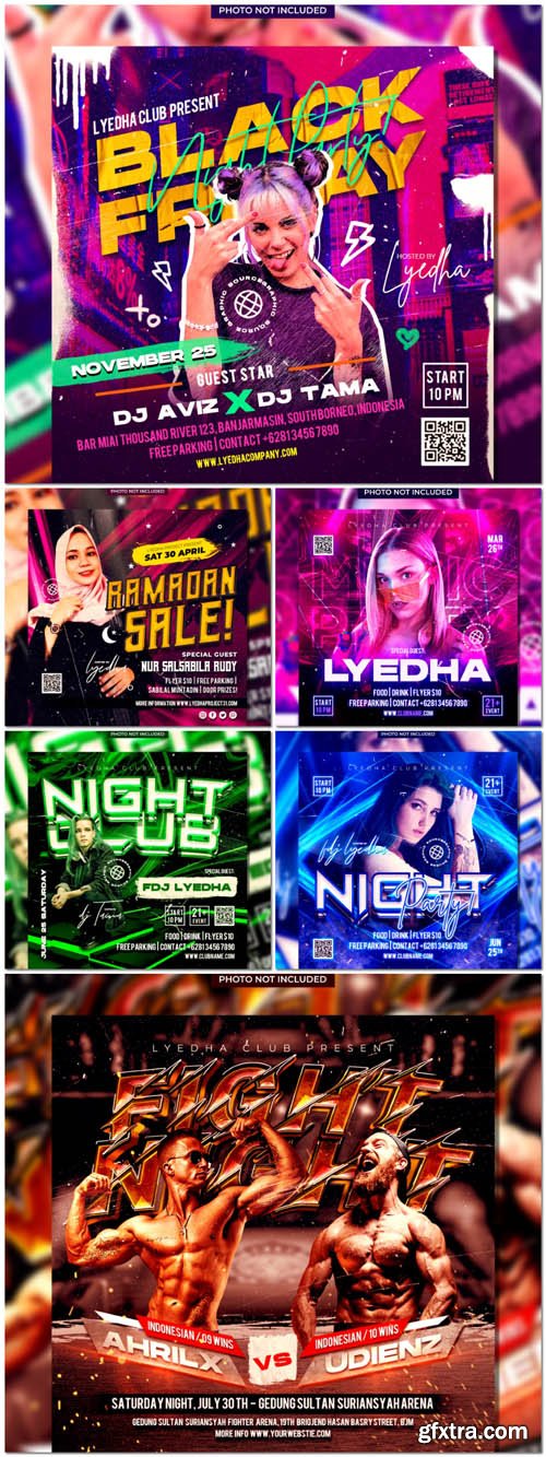 Flyer social media post, psd banner set vol 103