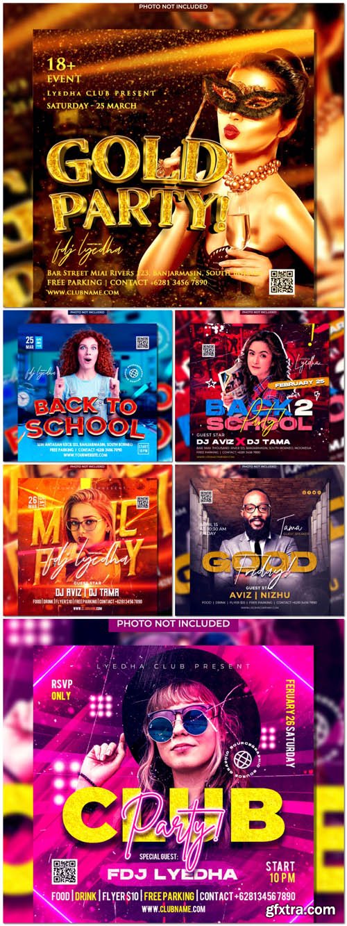 Flyer social media post, psd banner set vol 101