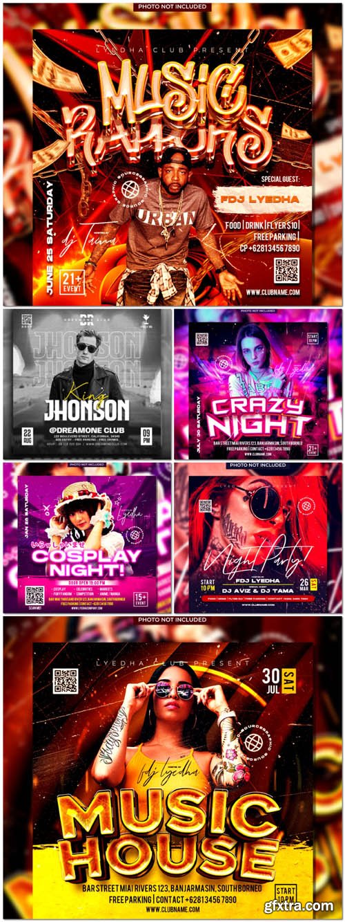 Flyer social media post, psd banner set vol 94