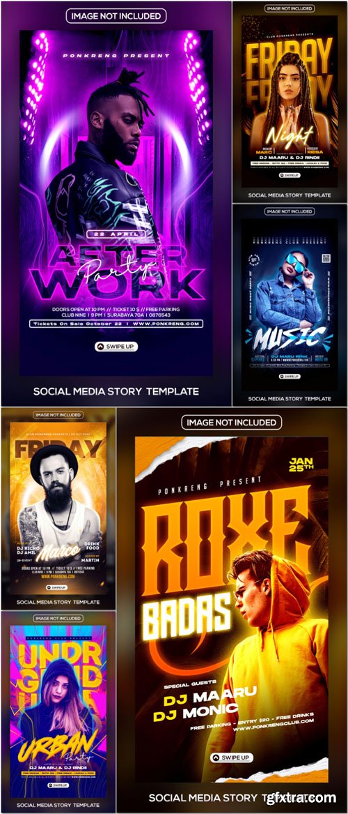 Flyer social media post, psd banner set vol 106