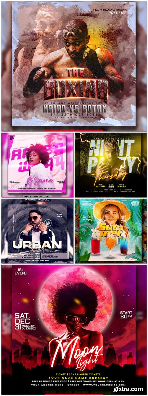 Flyer social media post, psd banner set vol 107