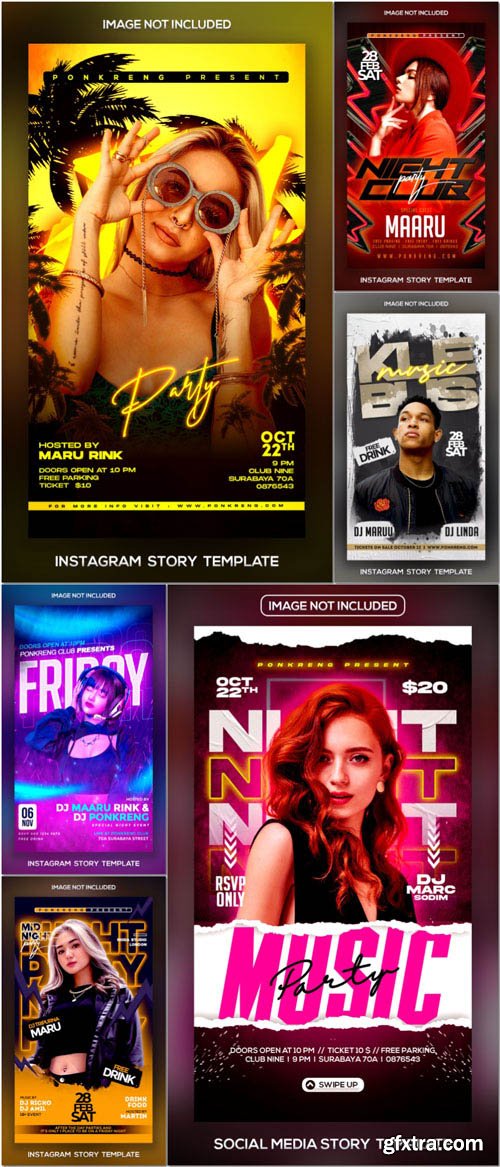 Flyer social media post, psd banner set vol 105