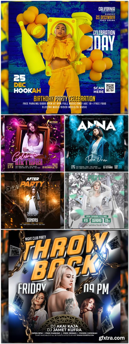 Flyer social media post, psd banner set vol 117