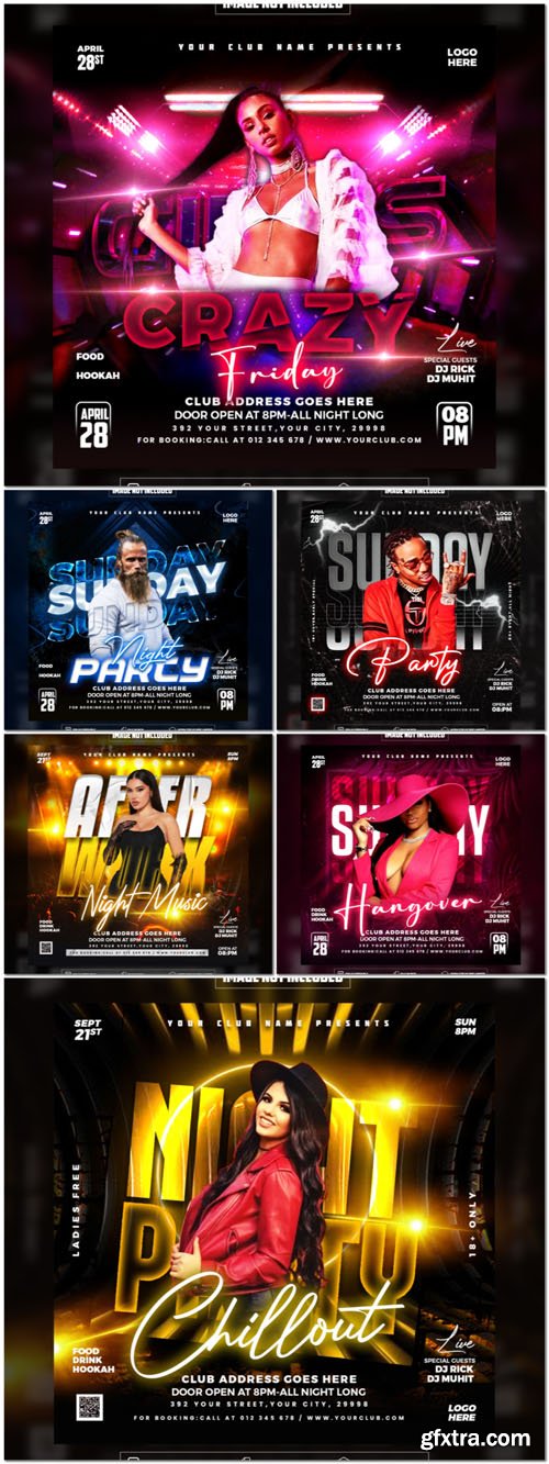 Flyer social media post, psd banner set vol 120