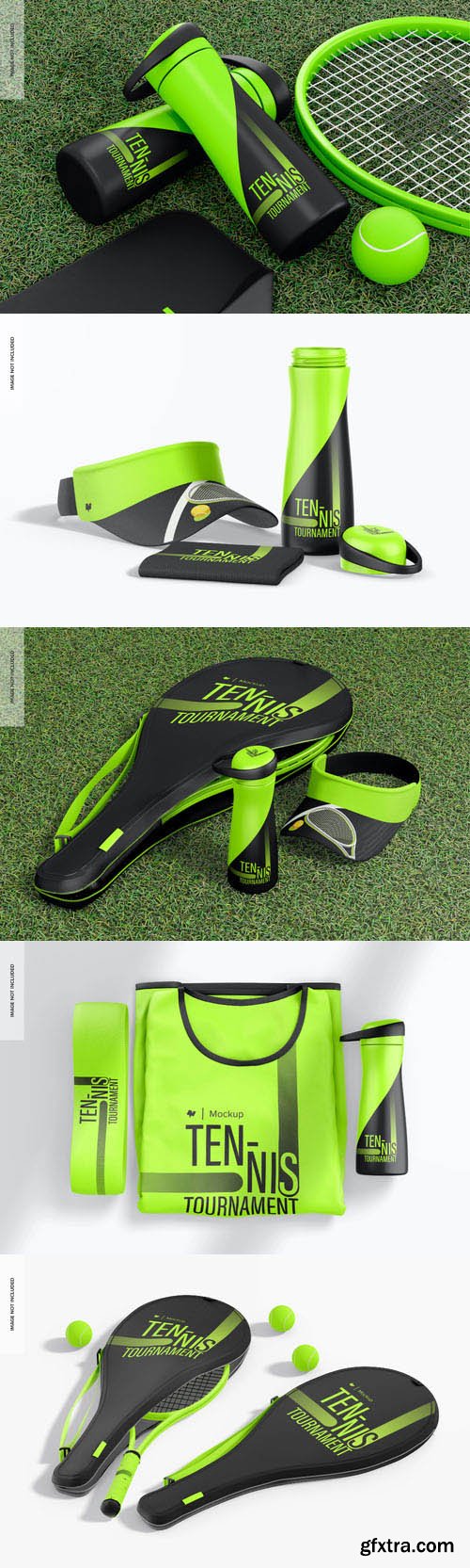 PSD tennis kit scene mockup