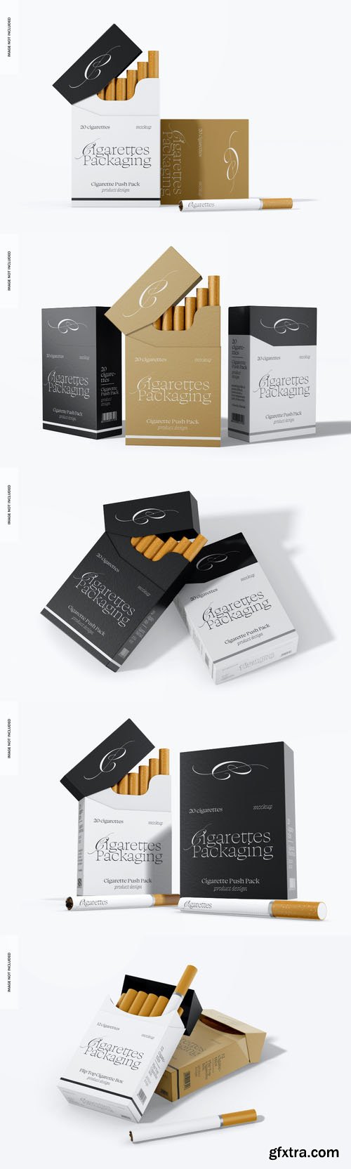 PSD cigarette push pack mockup