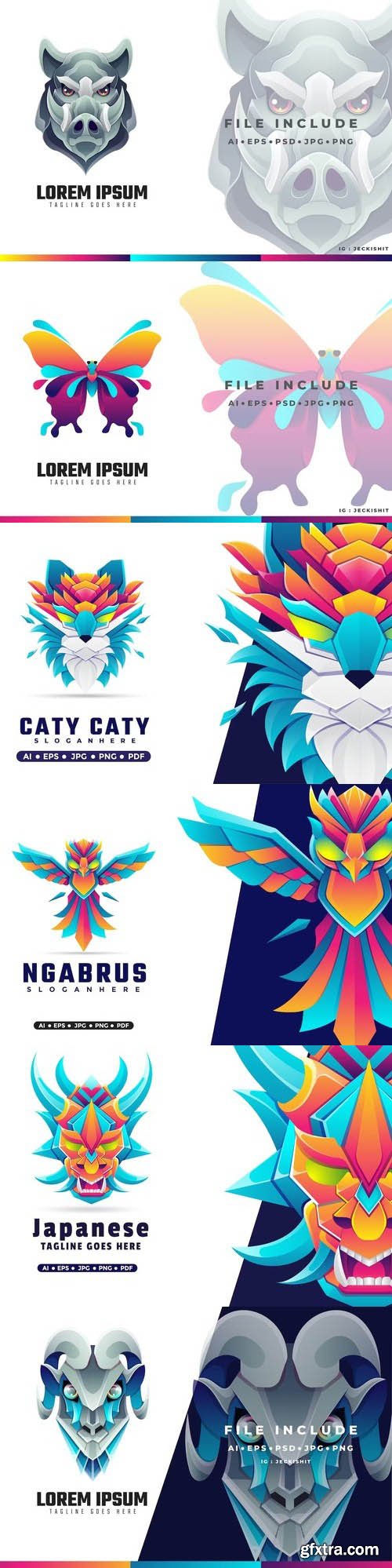 Gradient logo vector set vol 9