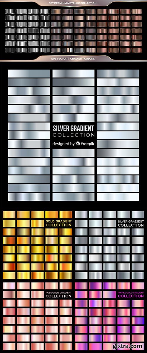 Gradient vector collection silver,bronze, gold, color