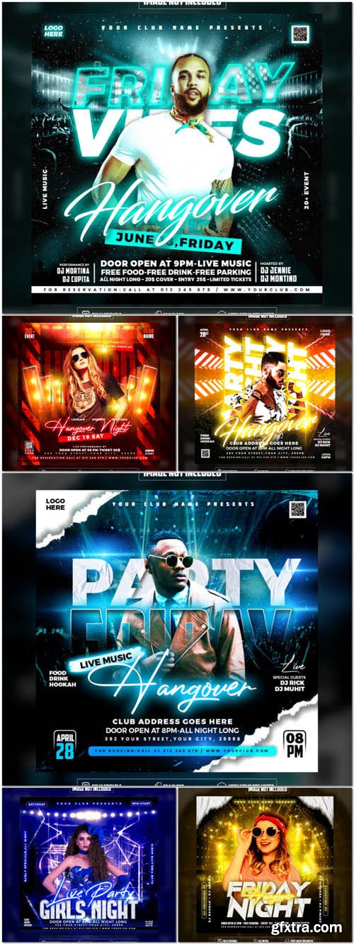 Flyer social media post, psd banner set vol 135