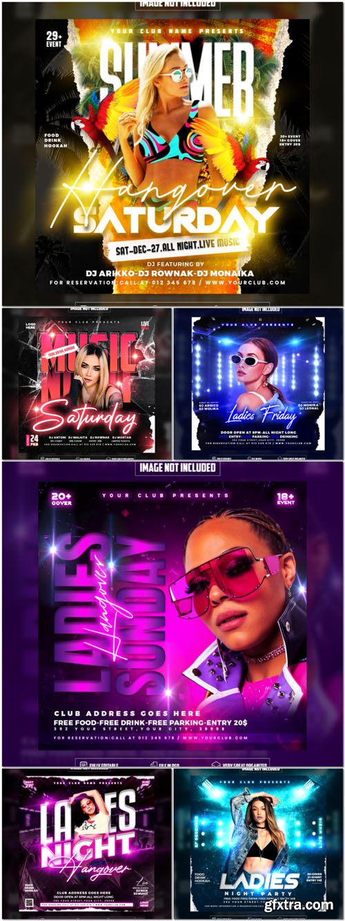 Flyer social media post, psd banner set vol 136