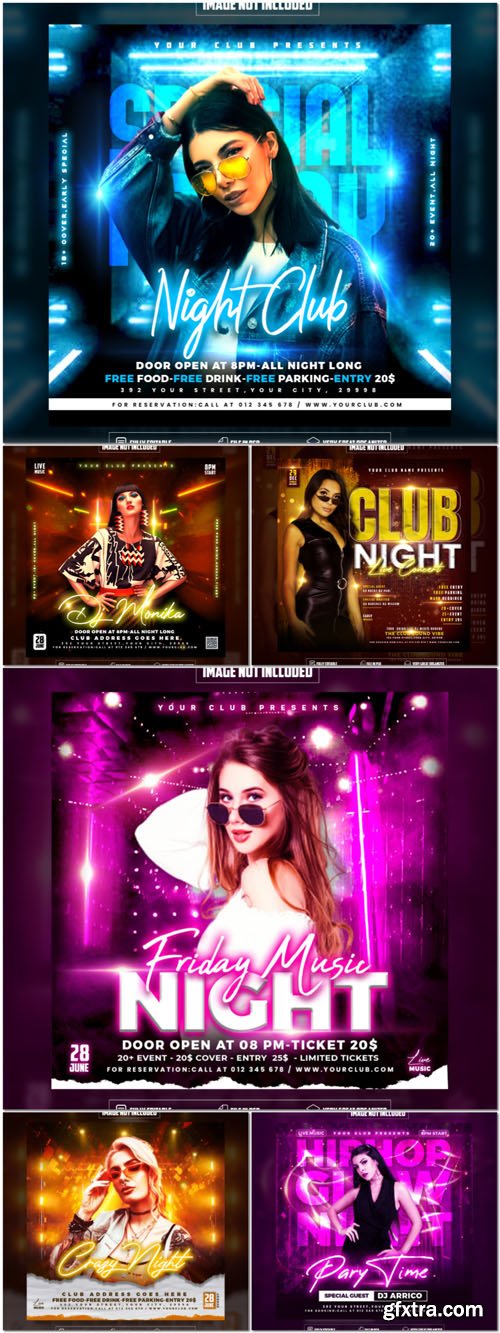 Flyer social media post, psd banner set vol 130