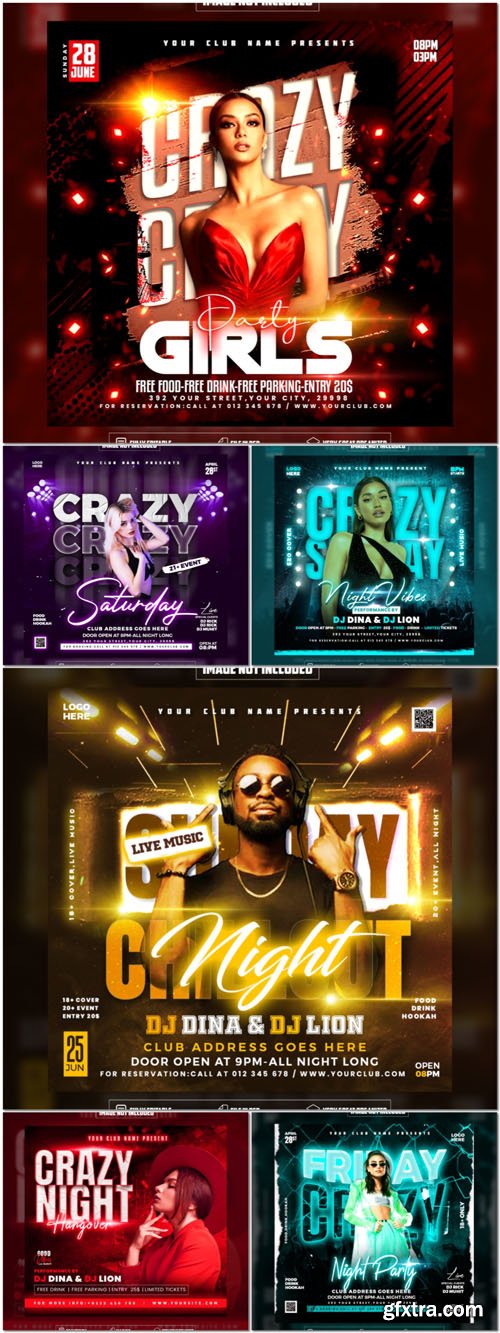 Flyer social media post, psd banner set vol 133