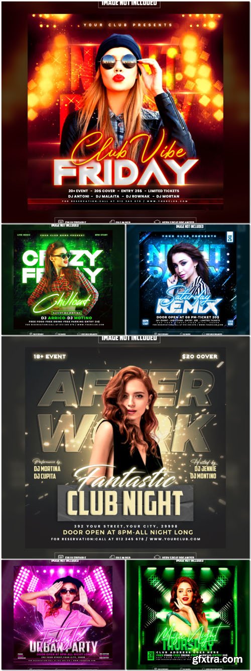 Flyer social media post, psd banner set vol 132