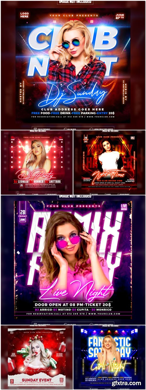 Flyer social media post, psd banner set vol 129