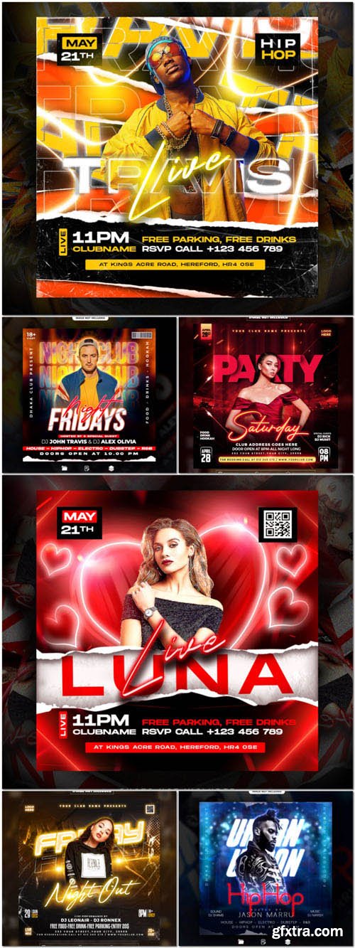Flyer social media post, psd banner set vol 138
