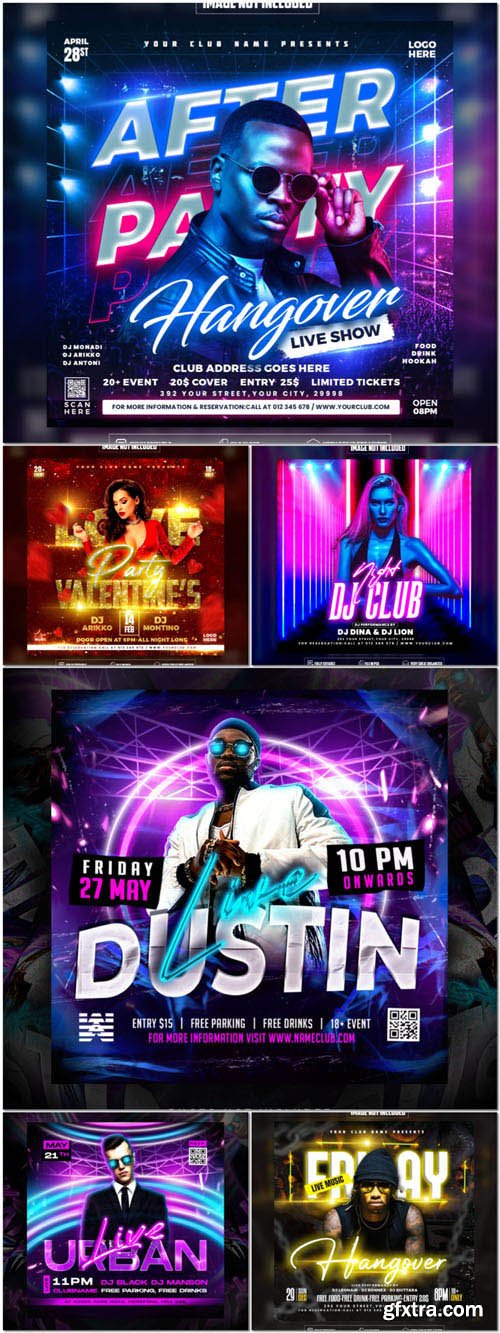 Flyer social media post, psd banner set vol 141