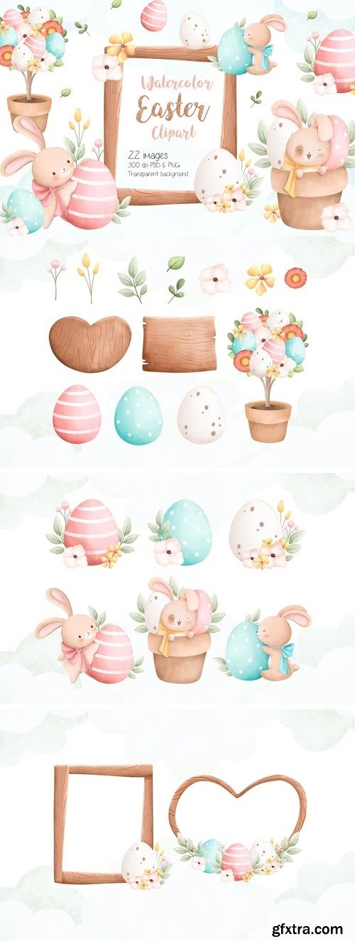 Watercolor Easter Clipart