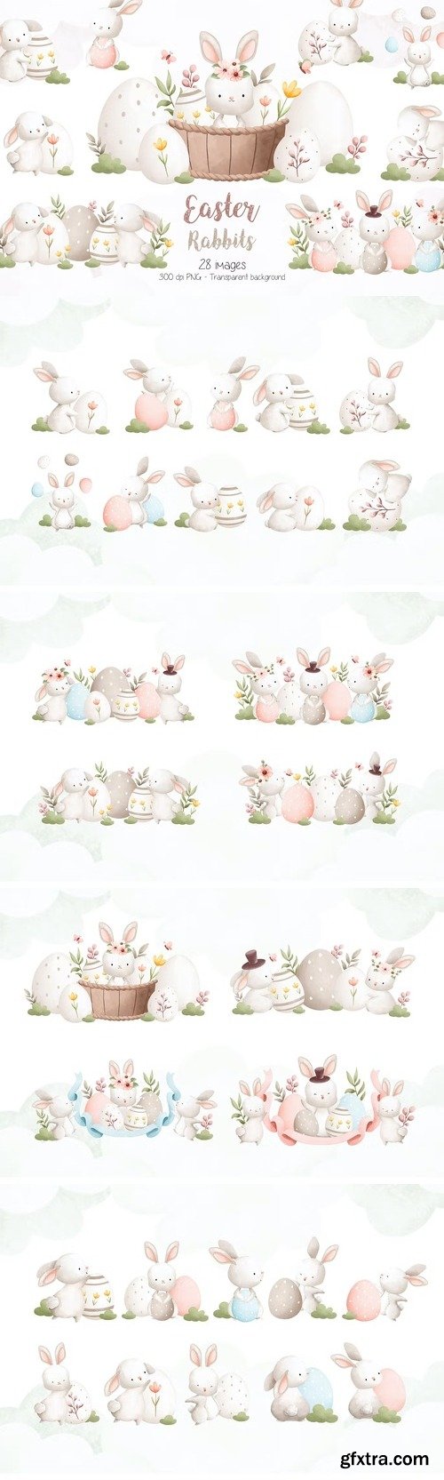 Easter Rabbits Clipart