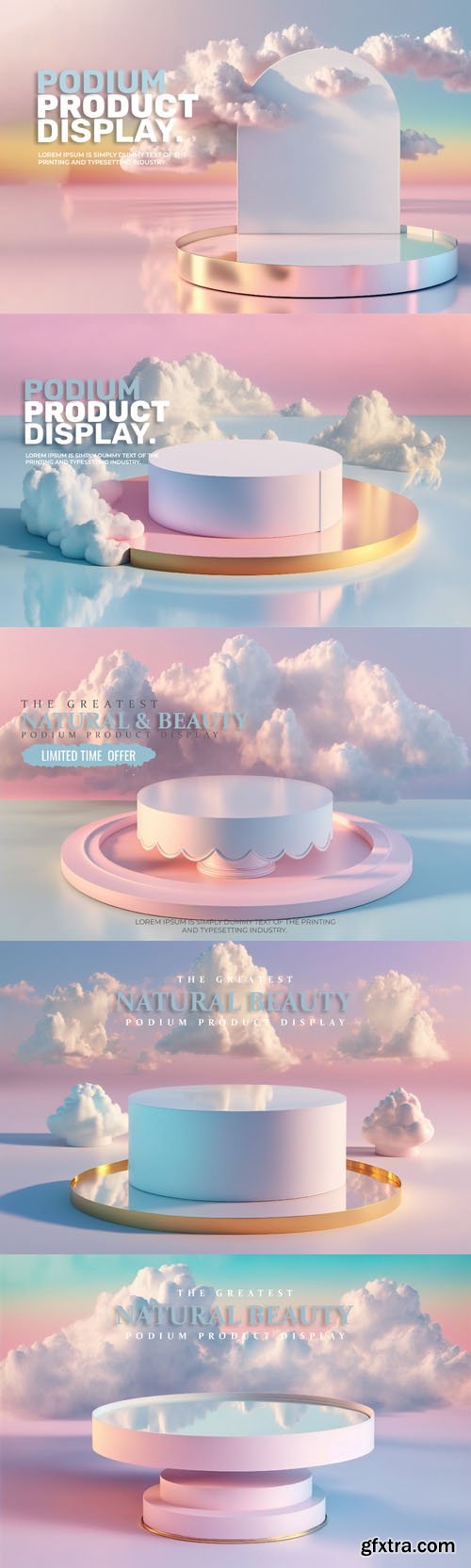 3d realistic psd podium mockup isolate with blue sky soft clouds 3d realistic psd podium mockup isolate with blue sky soft clouds