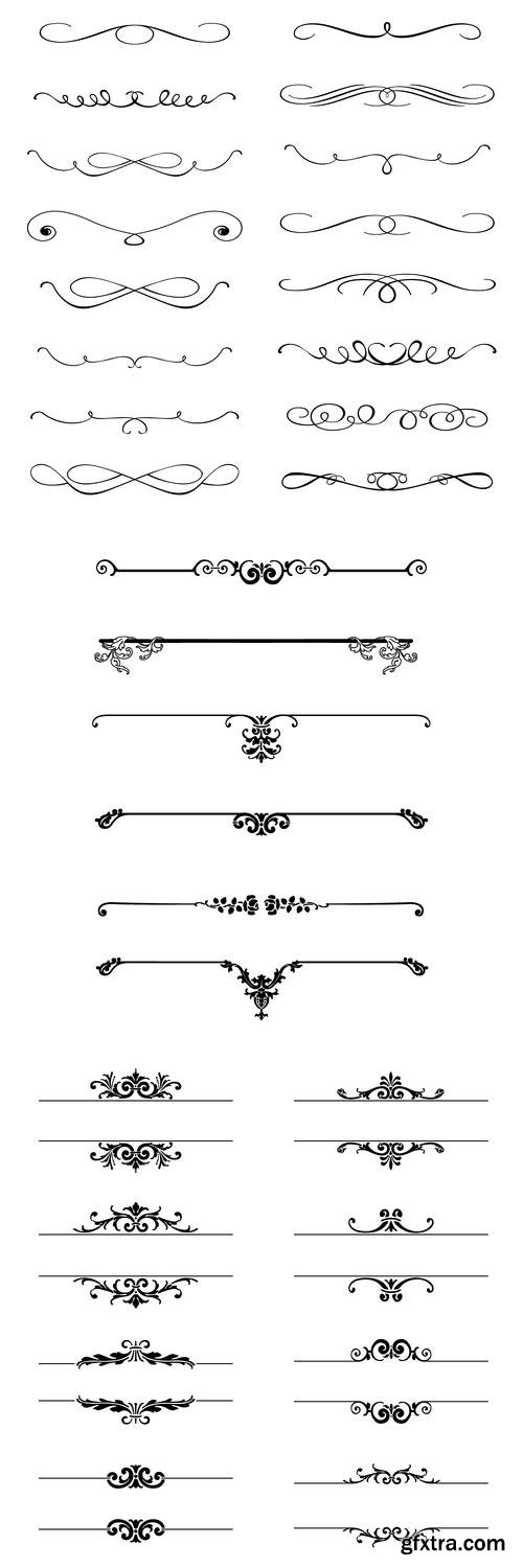 Vintage vector dividers with decorative swirls Vintage vector dividers with decorative swirls