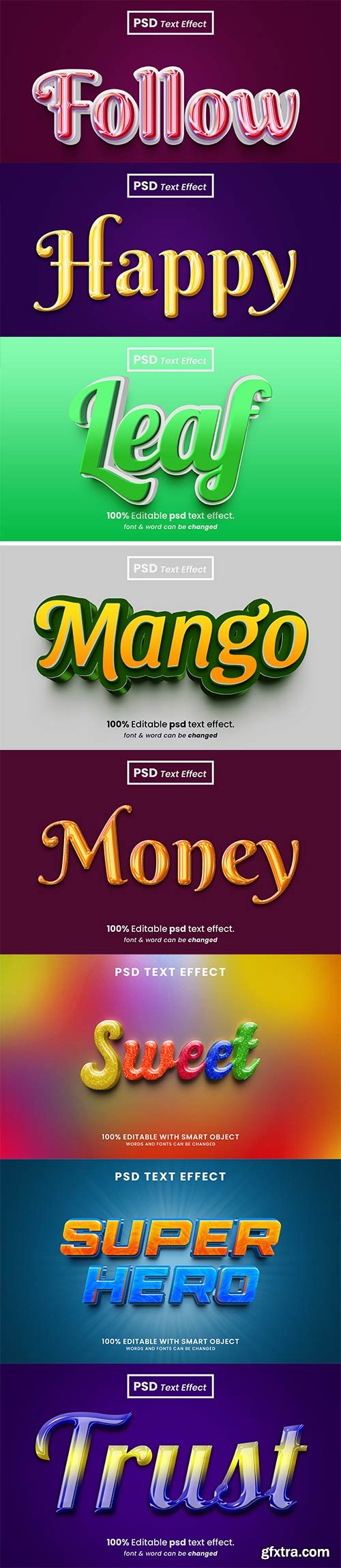 Text styles, Psd text effect set vol 184