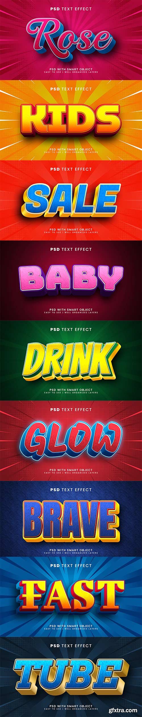 Text styles, Psd text effect set vol 185