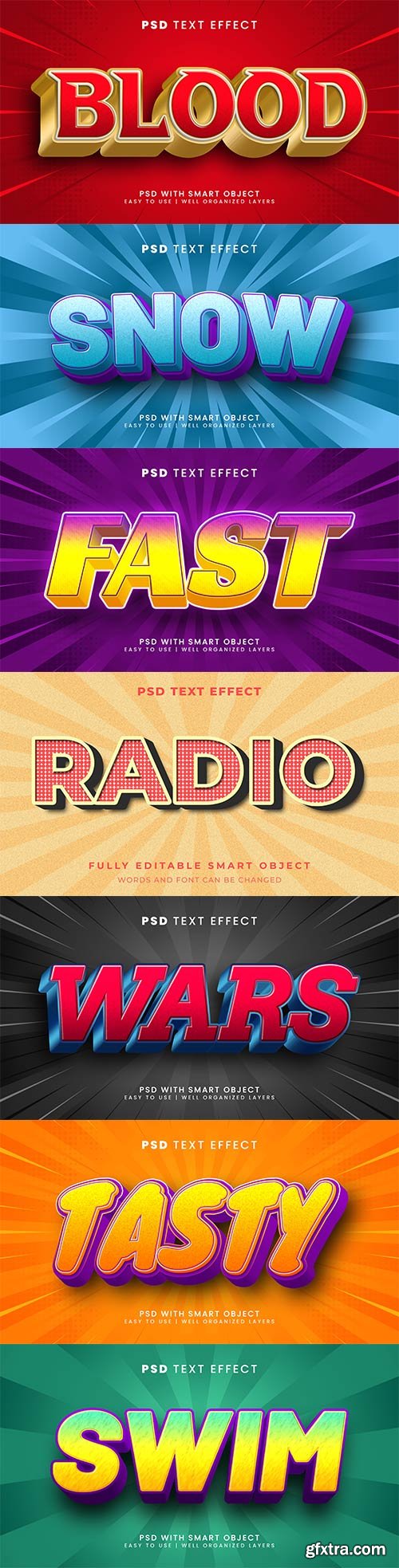 Text styles, Psd text effect set vol 190