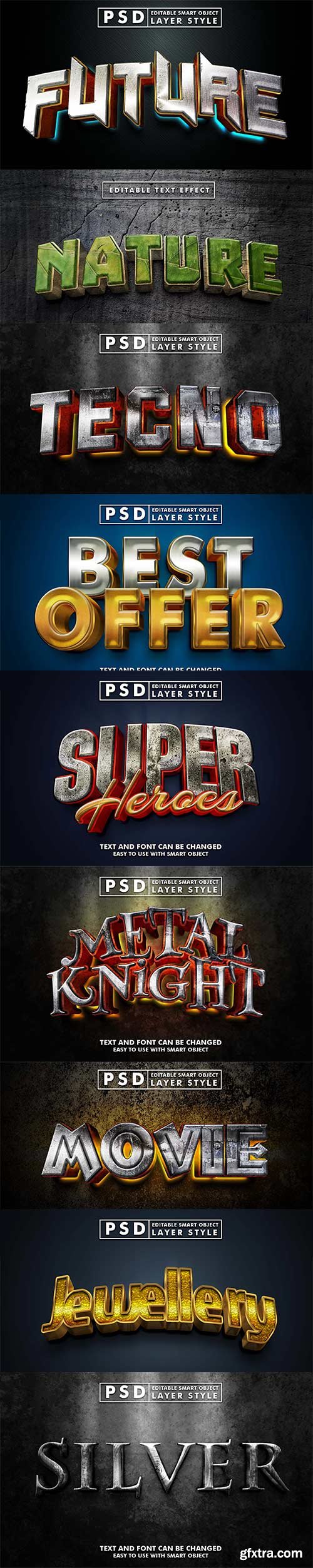 Text styles, Psd text effect set vol 180