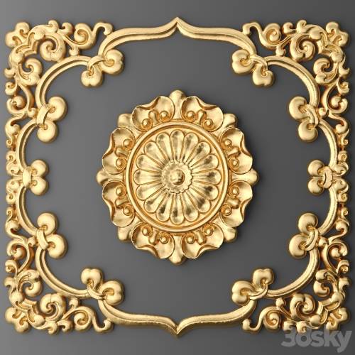 '3dsky Pro - Stucco molding, Rosette, luxury, gold decor, carving, molding, stucco, ceiling, classical' '3dsky Pro - Stucco molding, Rosette, luxury, gold decor, carving, molding, stucco, ceiling, classical'
