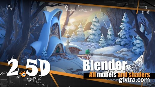 Gumroad - Grafit Cube School - 2.5D blender scene + guide - Winder Days - WINTER30