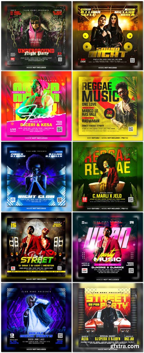 Flyer social media post, psd banner set vol 158