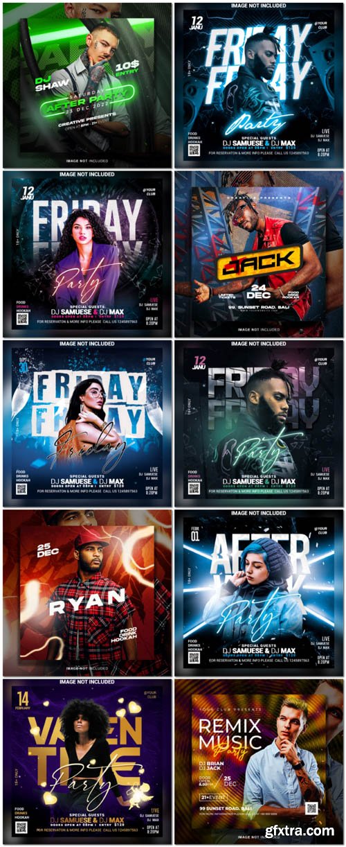 Flyer social media post, psd banner set vol 152