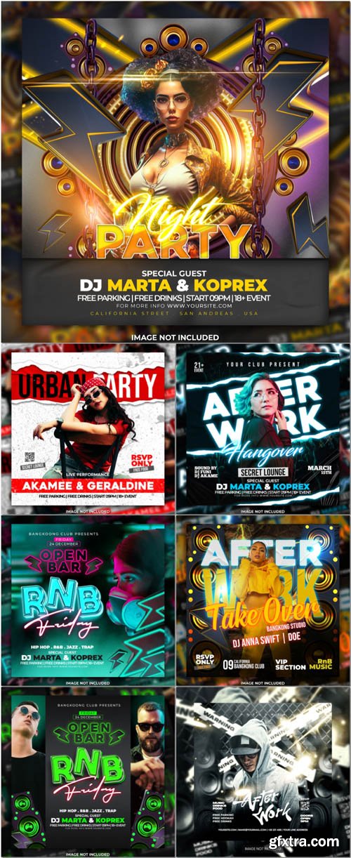 Flyer social media post, psd banner set vol 167