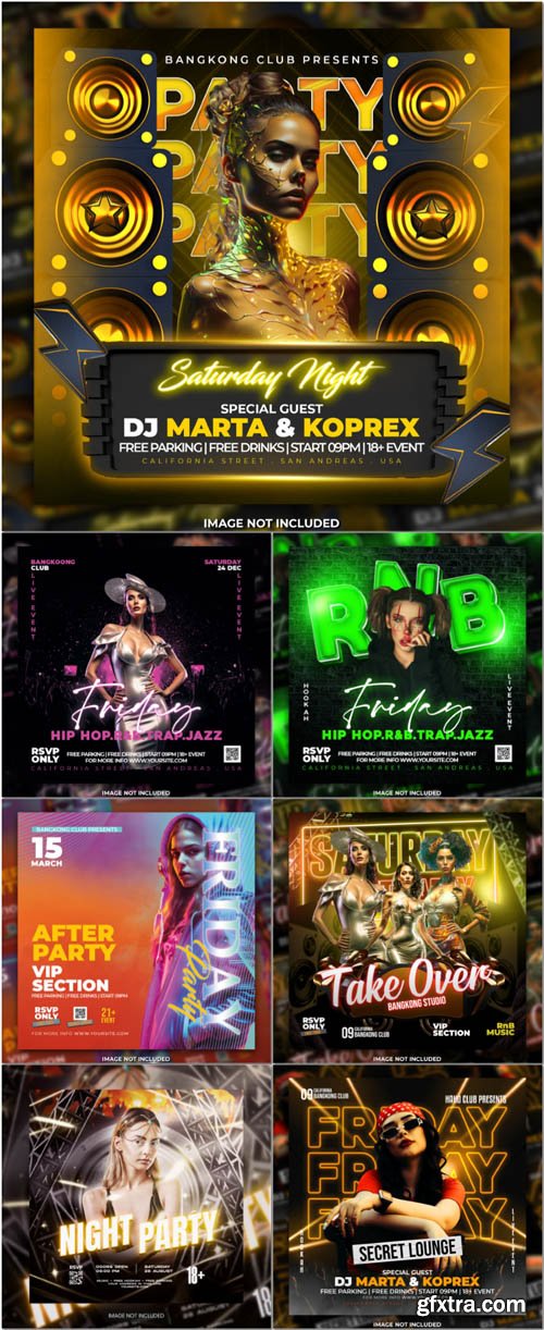 Flyer social media post, psd banner set vol 168