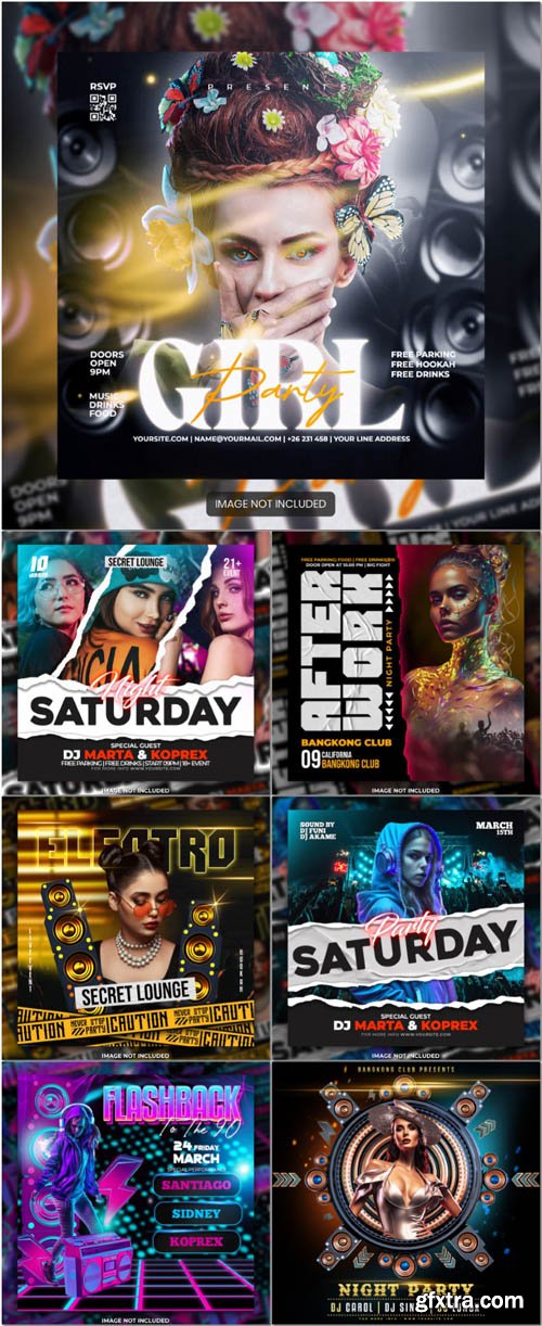 Flyer social media post, psd banner set vol 166