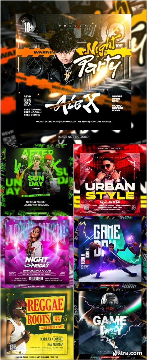 Flyer social media post, psd banner set vol 165